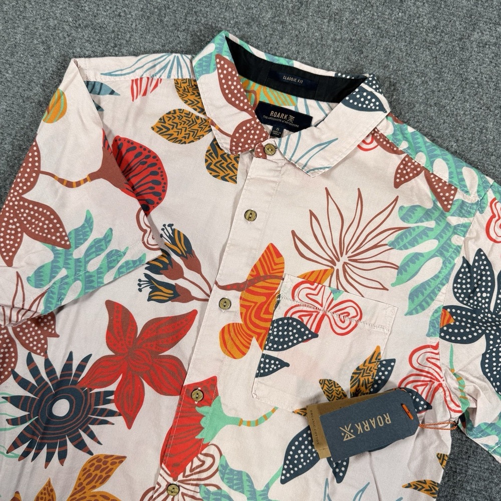 Roark Shirt Mens Small Journey Zealandia Floral Button Up Classic Fit New